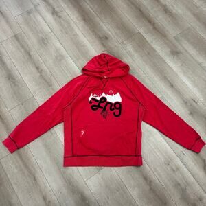 Lifted Research Group LRG Lifted Script pullover Hoodie Sweater Red Size XL B22